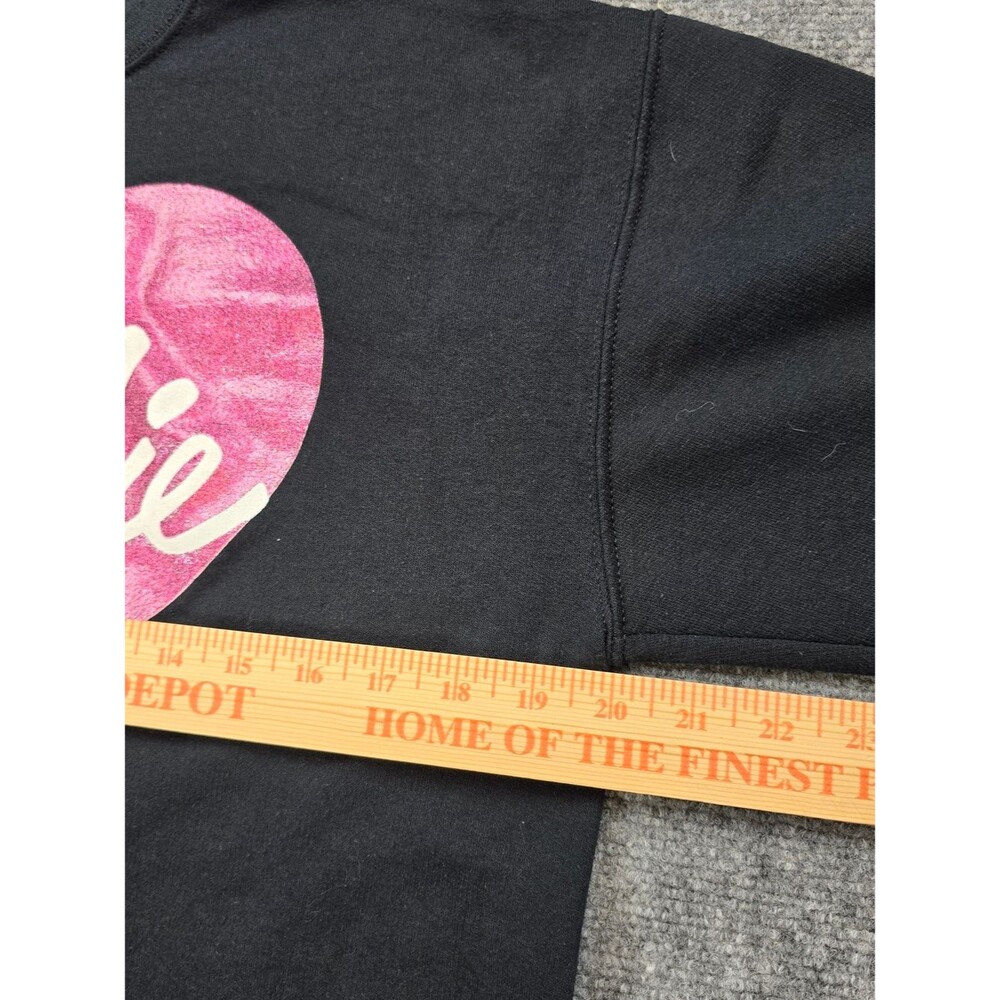 Barbie Sweatshirt Womens M Black Pink Heart Logo Crewneck Graphic Pullover - Picture 4 of 7